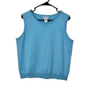 Pendleton vintage Woman's Large Aqua Blue Sleeves Sleeves Tank Top blouse shirt